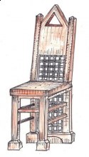 Židle kombinace dřevo kov plná záda
